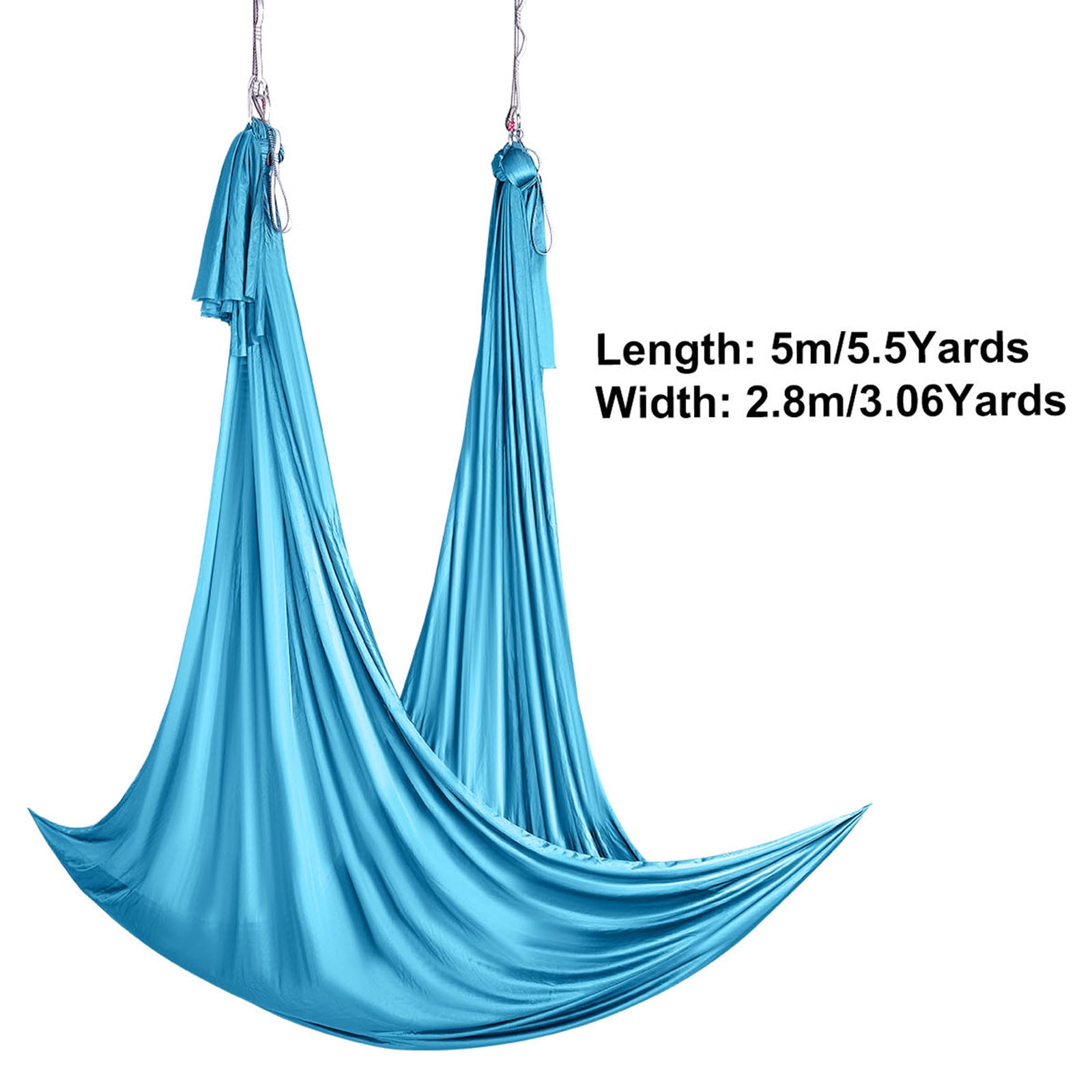 VEVOR Aerial Yoga Hammock & Swing,5.5 Yards, Aerial Yoga Starter Kit with 100gsm Nylon Fabric, Full Rigging Hardware & Easy Set-up Guide, Antigravity Flying for All Levels Fitness Bodybuilding,Blue