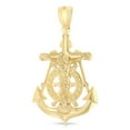 thumbnail image 2 of 14K Yellow Gold Mariner Crucifix Charm Pendant with 3.1mm Figaro 3+1 Chain Necklace - 22", 2 of 6