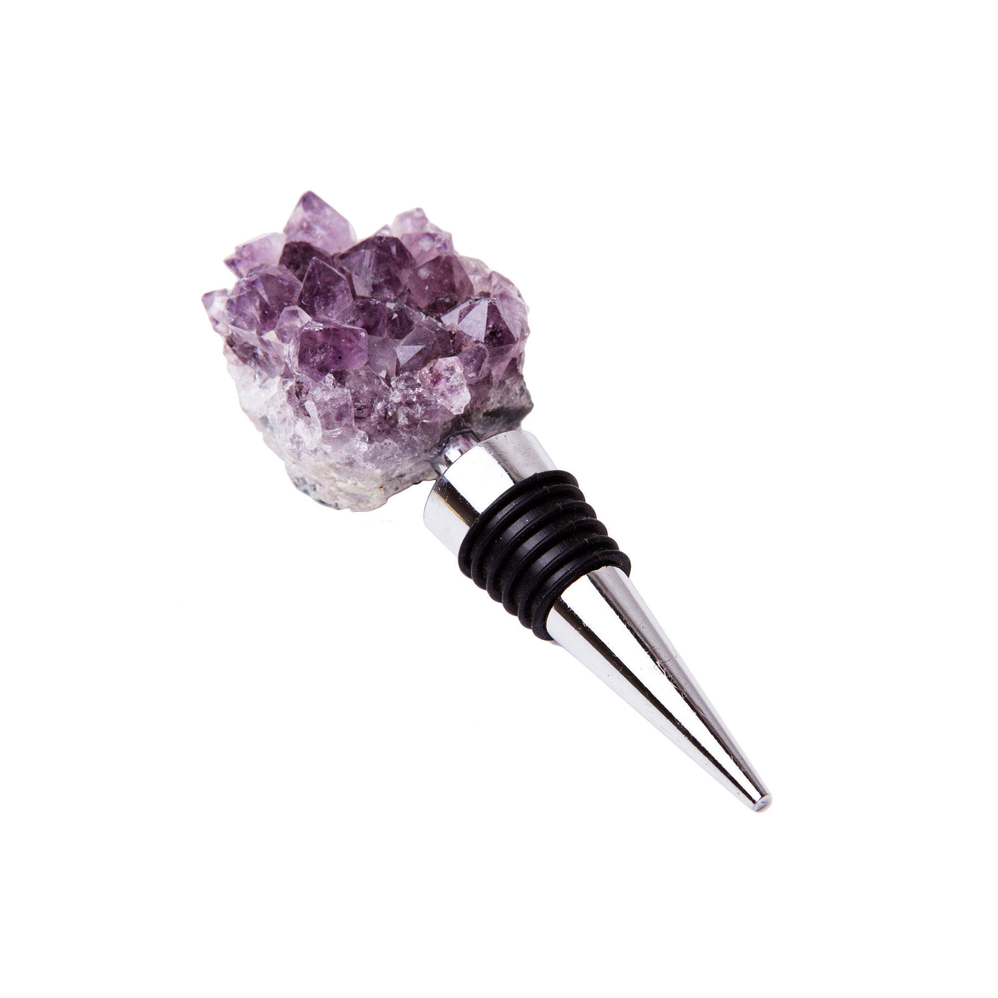 Natural Amethyst Cluster Stopper Purple Crystal Bottle Wine Stopper Cork Decor 