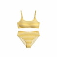 thumbnail image 6 of Sevevn Women's High Waisted Striped Bikini Set Ribbed Two Piece Swimsuit Yellow M, 6 of 6