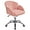 Pink, variant on Swivel Makeup Vanity Velvet Home Office Chair with Armrests, Light Gray
