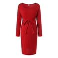thumbnail image 4 of HSMQHJWE Robe de Maternité Confortable Douce Élégante à Encolure Carrée à Manches Longues avec Ceinture pour Femmes, 4 of 6