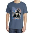 thumbnail image 2 of Wild Bobby, Howling Wolf Full Moon, Animal Lover, Garment-Dyed Washed Look Short Sleeve T-Shirt, Navy, X-Large, 2 of 3