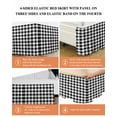 thumbnail image 6 of Farmhouse Checkered Wrap Around Bed Skirts for California King Bed 18" Drop,Bed Skirt with Adjustable Elastic Belt Dust Ruffle Bed Valance for Bedroom Hotel Black White Buffalo Plaid Bed Frame Cover, 6 of 7