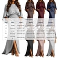 thumbnail image 2 of Women's Crew Neck Batwing Sleeve Maxi Dress, Ruched Waist Side Slit Long Dress with Pockets, Solid Loose Casual Floor Length Dress for Wedding Guest Party Silver-C XL(XL), 2 of 4
