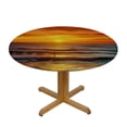 thumbnail image 3 of HAOXIT Ocean Decor Tablecloth, Sunset Over The Pacific Ocean from California Sunlight Colored Sky Photo Print, Round Table Cover for Dining Room Kitchen, 3 of 8