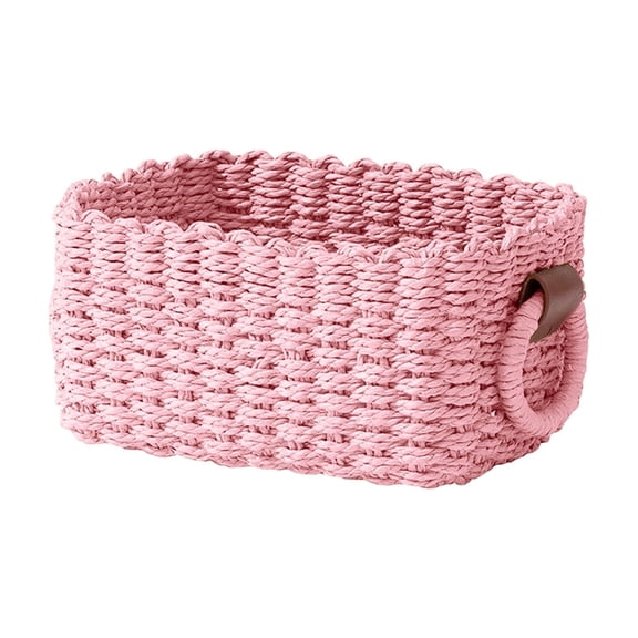 LEHOZIHEQ Small baskets for Organizing, Paper Rope Decorative Toilet Paper Baskets & Bathroom Organizer for Toilet Tank Top, Shelves, Countertop,Home,Office Storage Bins