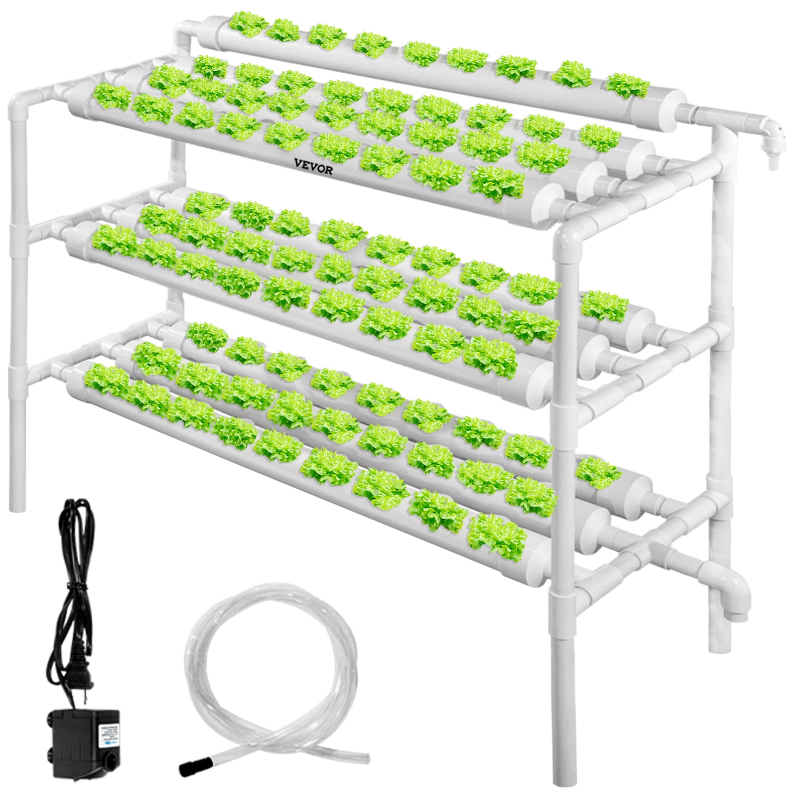 DreamJoy Hydroponic Grow Kit 90 Sites 10 Pipe NFT PVC Hydroponic Pipe Home Balcony Garden Grow Kit Hydroponic Soilless Plant Growing Systems Vegetable Planting Grow Kit 90Site 10Pipe 