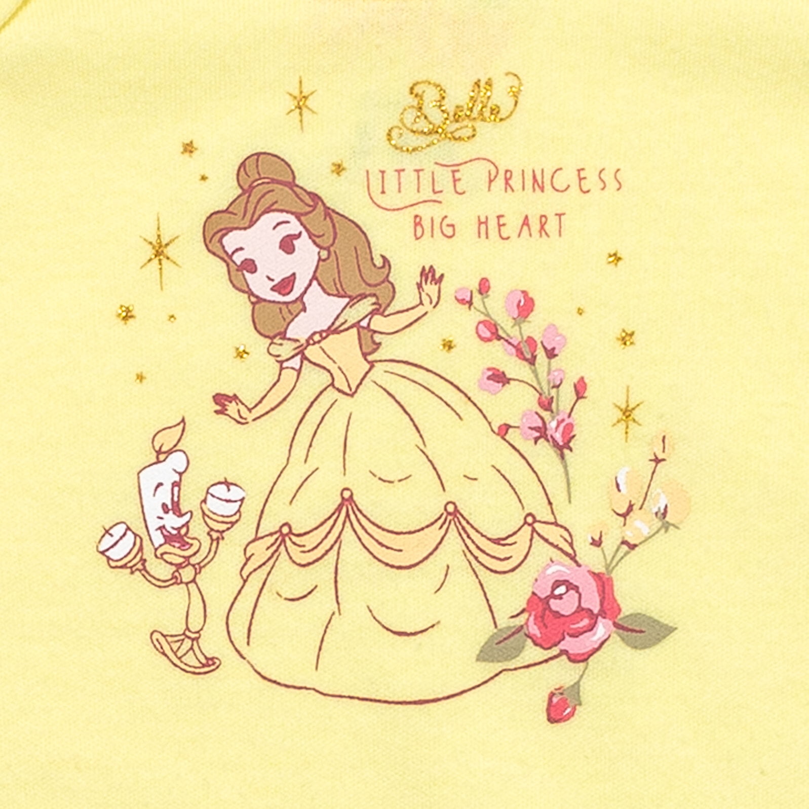 Disney Princess Belle Infant Baby Girls Bodysuit Shorts and Headband 3 Piece Outfit Set Yellow/White 24 Months