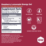 GU Energy, Original Energy Gels, Raspberry Lemonade - 24 count