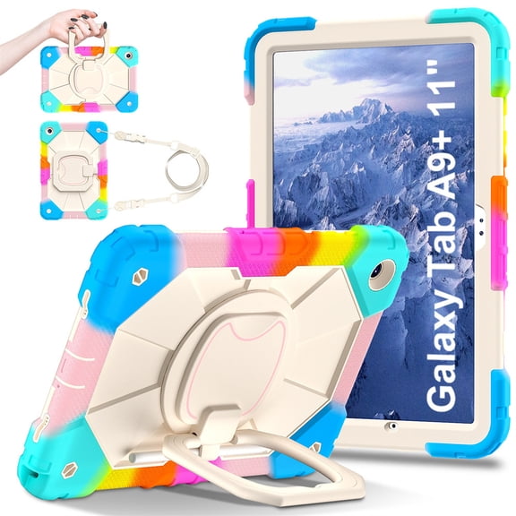 Samsung Tablet Protective Case A9/A9PLUS - Drop-Resistant 360° Rotating Stand with Portable Shoulder Strap