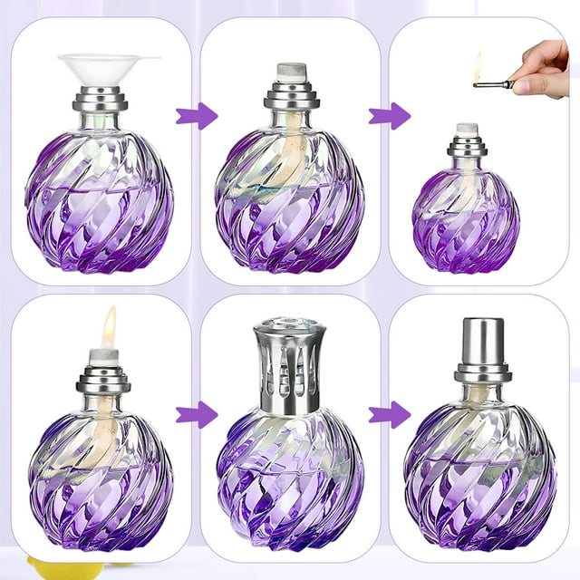 Ruiboury 2 Pcs Mèche de Lampe à Huile Parfumée Élégante et Stylée pour une Longue Durée de Combustion Type 3