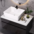 thumbnail image 5 of 31.5 Inch Floating Bathroom Vanity with Ceramic Vessel Sink - Modern Wall-Mounted Design, Soft-Close Drawers & Engineered Stone Countertop for Small Bathrooms, 5 of 7