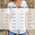 thumbnail image 3 of Women's Blouses Dressy Casual Lace V Neck Cap Sleeve Eyelet White Tops Summer Loose Fit Basic Tunic Blouses (XL, White), 3 of 7