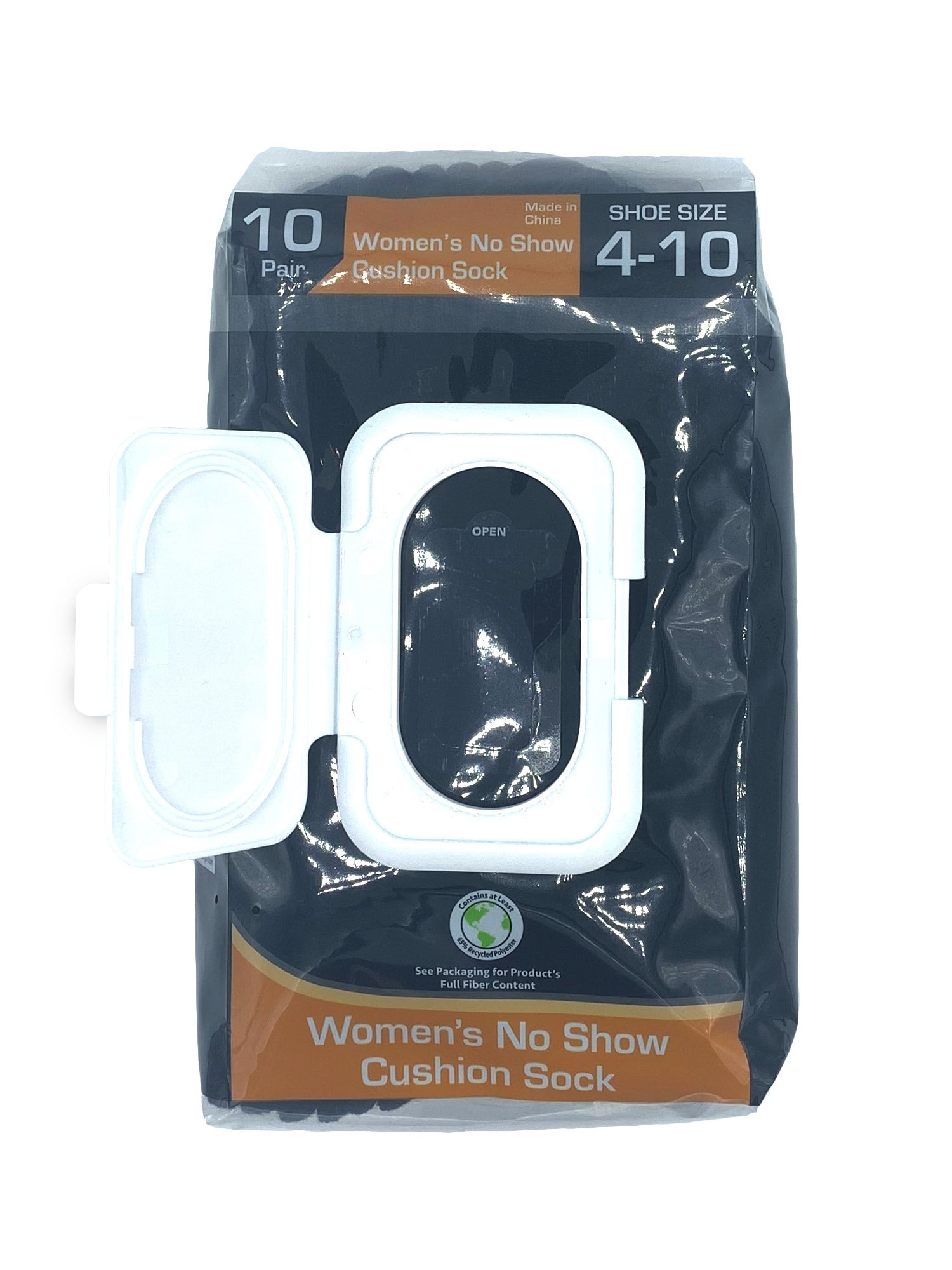 Athletic Works Women's No Show Socks with Cushion and Arch Support, 10-Pack, Size 4-10