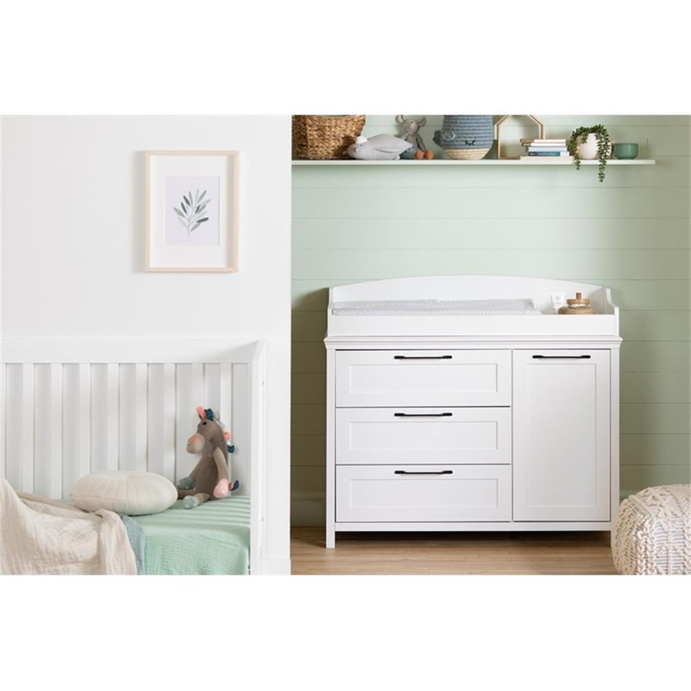 South Shore Daisie, Farmhouse Changing table, Wide White