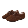 thumbnail image 4 of Taylonsss Chaussures Plates pour Femmes Doublées de Polaire à Enfiler avec Bout Rond et Design à Lacets devant pour l'Hiver Confortables et Chaudes Chaussures Décontractées avec Doublure Respirante et Semelle en Caoutchouc Durable, 4 of 8