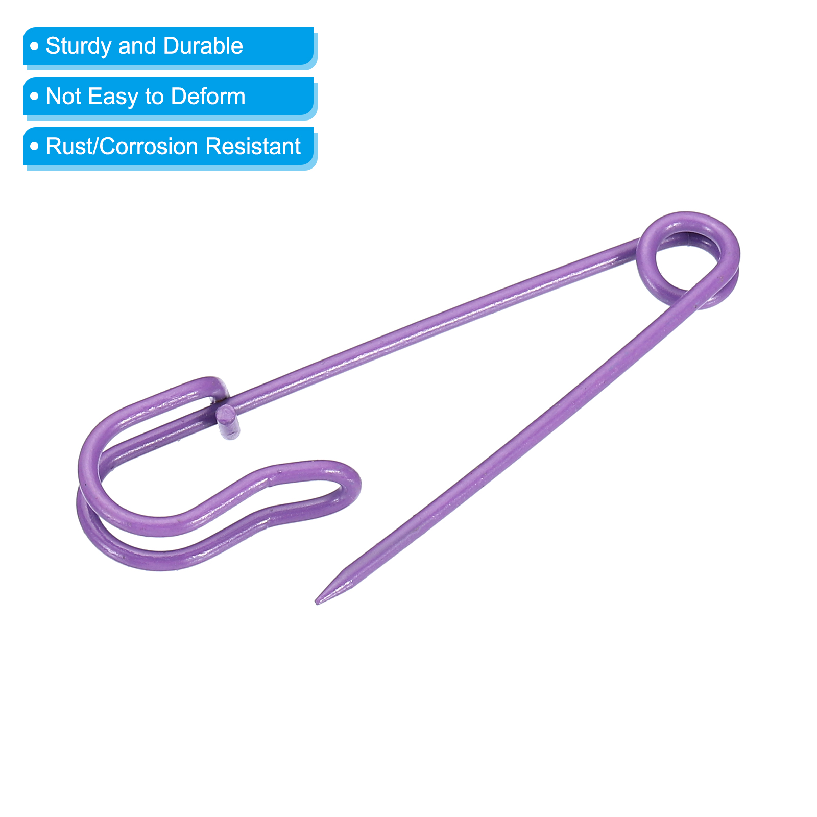 Unique Bargains Durable and Versatile Safety Pins Sewing Pins Purple 2.48 Inch