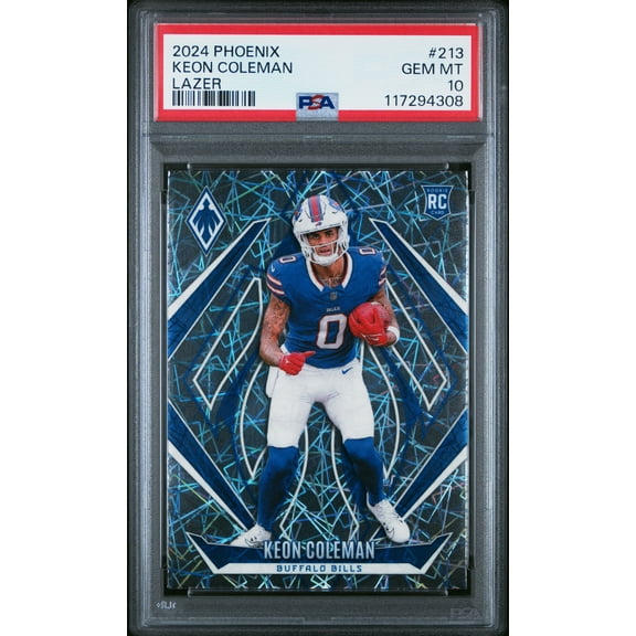 Graded 2024 Panini Phoenix Keon Coleman #213 Lazer Rookie RC Football Card PSA 10 Gem Mint