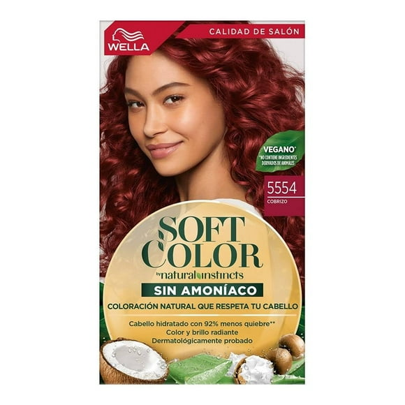 Tinte para cabello Soft Color Wella semipermanente 5554 cobrizo