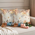 thumbnail image 2 of Orange Blue Fall Outdoor Pillow Covers 20"x20" Set of 2,Waterproof Throw Pillow Covers for Patio Furniture,Pumpkins Rustic Botanical Thanksgiving Decorative Cushion Pillowcases for Garden Couch Sofa, 2 of 9
