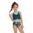thumbnail image 7 of Odeerbi Mommy and Me Swimsuits Parent-Child Ruffles Split Two Piece Swimwear High Waist Top Tie Bikini Set Girls, 7 of 7