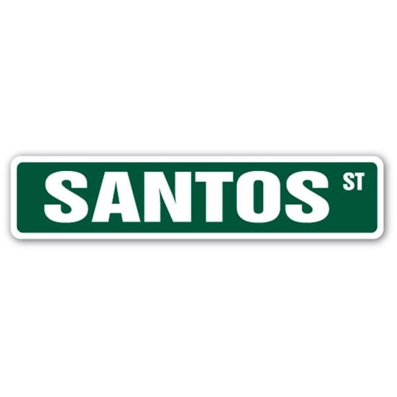 SANTOS Street Sign Childrens Name Room Sign | Indoor/Outdoor |  18" Wide