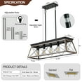 thumbnail image 2 of Farmhouse Rectangular 5-Light Pendant Lighting for Kitchen Island, Bar, Office, 2 of 7