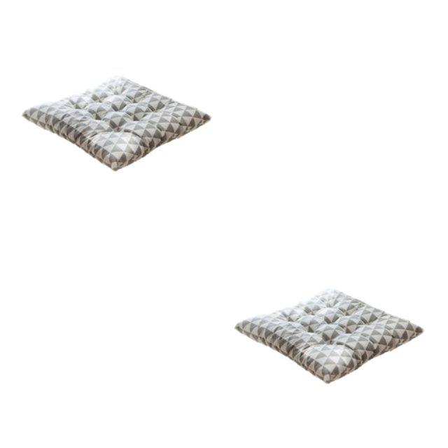 VONKY Soft And Comfortable Square Chair Cushion For Fitting Simple And Easy-care Anti-slide Seat Cushions Grey Triangles 2Set