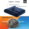 thumbnail image 4 of Cozy Tyme Binta 2 in 1 Warm & Cool Weighted Blanket - 25 Pound 60"x 80" Navy, 4 of 10