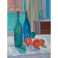 thumbnail image 3 of Gore, Spencer Frederick 12x14 Black Modern Framed Museum Art Print Titled - Blue and Green Bottles and Oranges, 3 of 5