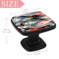thumbnail image 4 of 4 Pcs Square Cabinet Handle Drawer Pulls Fish Knobs with Screws Furniture Office Cabinet Knob Decoration, 4 of 7