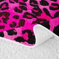thumbnail image 5 of Erosebridal Hot Pink Leopard Twin Quilt Set,Black Cheetah Spot Twin Coverlet Set For Girls,2-Piece, 5 of 7