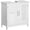 White 766, variant on Space Saving Under Sink Cabinet with 2 Doors, Adjustable Shelves Bathroom Storage for Pedestal Sink, White MDF+Metal Vanity Cupboard 23.5