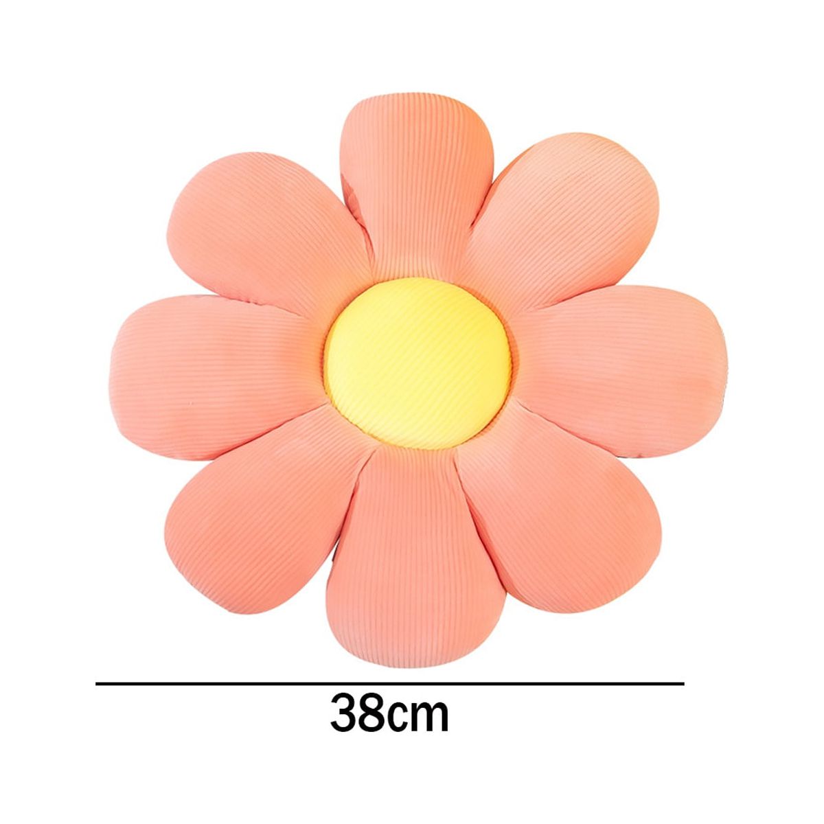 Flower Pillow 15 Inch Soft Plush Cushion Daisy Shaped Comfortable Decorative cushion Throw Pillow，Yellow
