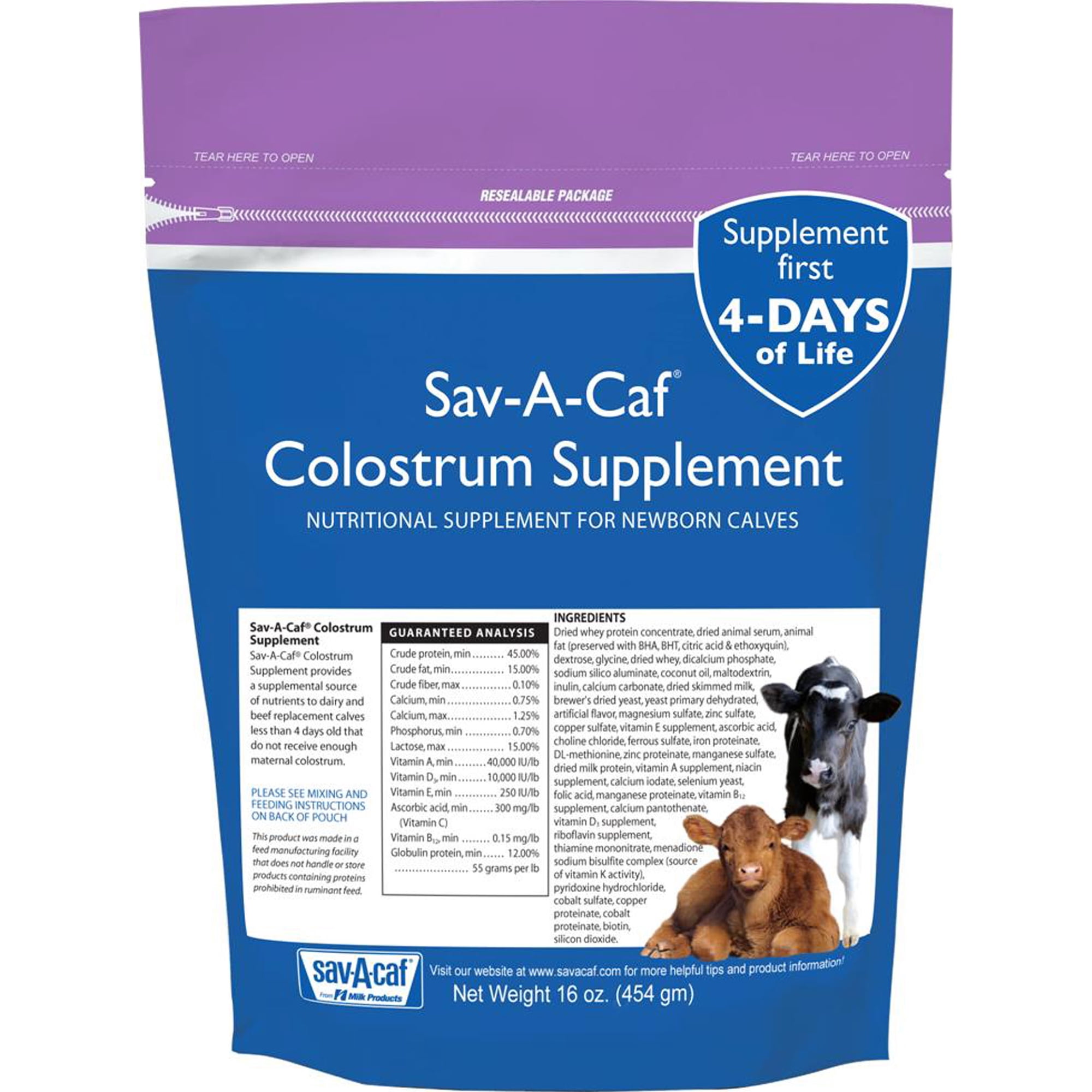 Milk Products Sav-A-CAF, 16 oz, Colostrum Supplement