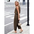 thumbnail image 4 of Czanzd Women's Cotton Gingham Two-Piece Outfit,Brown,Size M, 4 of 6