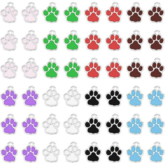 80Pcs 8 Colors Dog Paw Print Charm Alloy Enamel Cat Paw Charms Animal Footprint Charms 14x11.5mm Puppy Bear Paw Charm for DIY Jewelry Making Necklace Bracelet Hole: 2mm