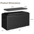 thumbnail image 3 of SONGMY 100 Gallon Resin Deck Box with Cushion, Waterproof Outdoor Storage Box with Lockable Lid for Garden Tools, Patio Cushions (Black), 3 of 7