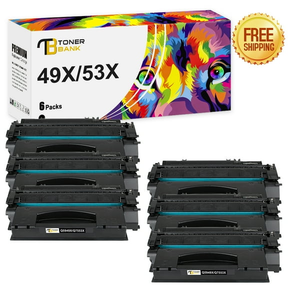 Toner Bank 6-Pack Compatible Toner for HP Q5949X LaserJet Pro 500 MFP M521dn LaserJet Enterprise P3015D 6 * Black