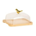thumbnail image 5 of CarpNettore Wooden Cake Stand with Lid Covered Cheese Box Butter Dish with Dome Elegant Cake light brown, 5 of 9
