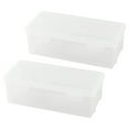 thumbnail image 2 of Meitianfacai 2 Pack Multifunctional Makeup Case and Organizer, Oversized Transparent Plastic Pencil Box, Compact Stackable, School Office Stationery Storage Box, 2 of 7