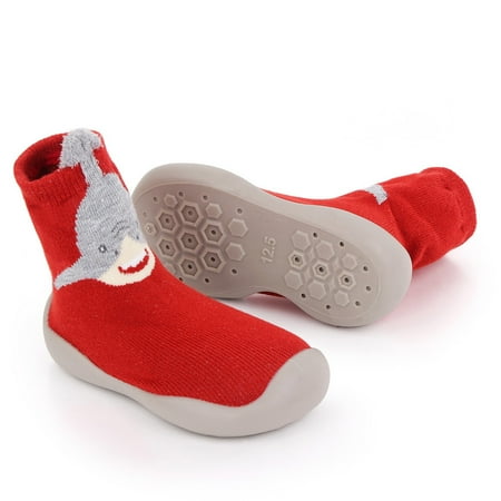

ZMHEGW Kids Shoes First Socks Cartoon Floor Boy Rubber Girl Anti-Slip Warm Sole Shoes For Toddler