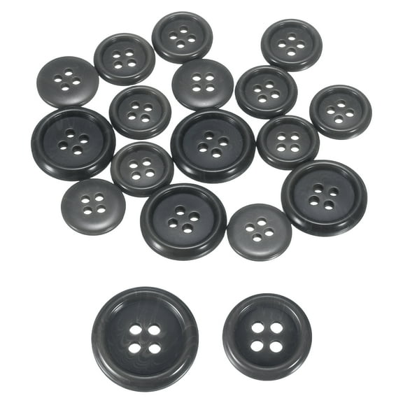 Uxcell 16pcs Suit Buttons 20/15mm Replacement Craft Sewing Round Button for Jacket Clothing Decoration, Gray