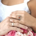 thumbnail image 5 of Clara Pucci 14K White Gold Round Cut 1.5Ct Simulated Red Diamond Engagement Ring + Matching Band - Luxury Box Included, 5 of 7
