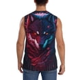 thumbnail image 4 of Lsque Cool Wolf Head Print Men's Cotton Blend Sleeveless Muscle Shirts (S-3XL)- Moisture Wicking, Odor Protection, UPF 30+,3X-Large, 4 of 8