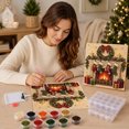 thumbnail image 2 of 12x12 Inch Christmas Pearl Diamond Painting Kit with Frame, Beginner Adult DIY Bead Art Craft, Holiday Home Wall Decoration Gift, 2 of 2