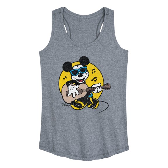 Disney - Mickey & Friends - Mickey Singing & Playing the Guitar - Flipflops & Sunglasses - Women's Racerback Tank Top