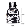 thumbnail image 4 of Mochila Estilo Preppy Mochila con estampado de animales de PU para mujer, bolsos de estilo preppy (vaca blanca), 4 of 6