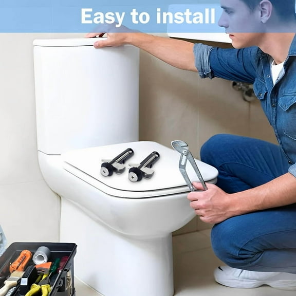 12Pcs Toilet Screws Replacement Kit, Universal Toilet Seat Bolts with Washer Screw Nut, Quick Firm Fixing Toilet Cover